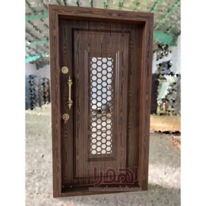درب ضد سرقت فلزی گلس رنگ دکورال کد ZF-120