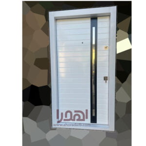 درب ضد سرقت سفید دو رنگ طرح مدرن کد Z-7030