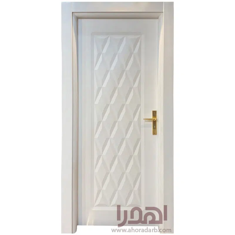 درب اتاق سفید روکش pvc طرح cnc کد M-506