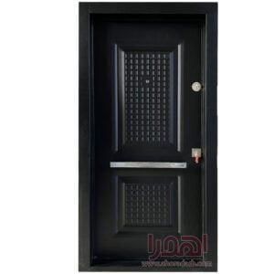 درب ضد سرقت فلزی مشکی طرح کلاسیک کد ZF-116