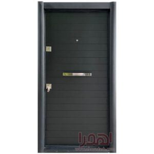 درب ضد سرقت فلزی طرح مدرن رنگ مشکی کد ZF-104