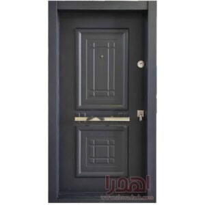 درب ضد سرقت فلزی مشکی طرح برجسته کد ZF-118