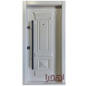 درب ضد سرقت فلزی طرح کلاسیک سفید کد ZF-128