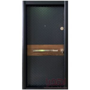 درب ضد سرقت طوسی مدرن روکش گردو و دودی کد Z-7031