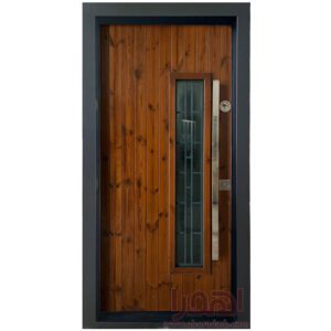 درب ضد سرقت ترمو وود شیشه خور طرح مدرن کد TR-100