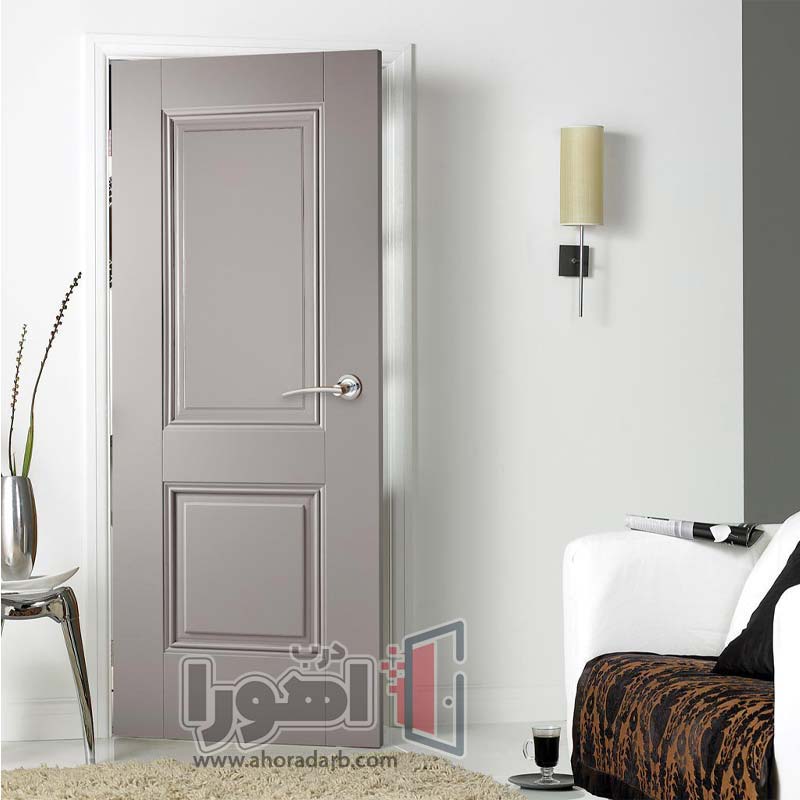 درب اتاقی طوسی رنگ پلی اورتان طرح دوقاب کد M-985