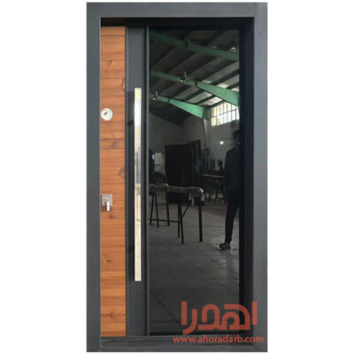 درب ورودی ترک شیشه سکوریت و ترمووود کد Z-6053