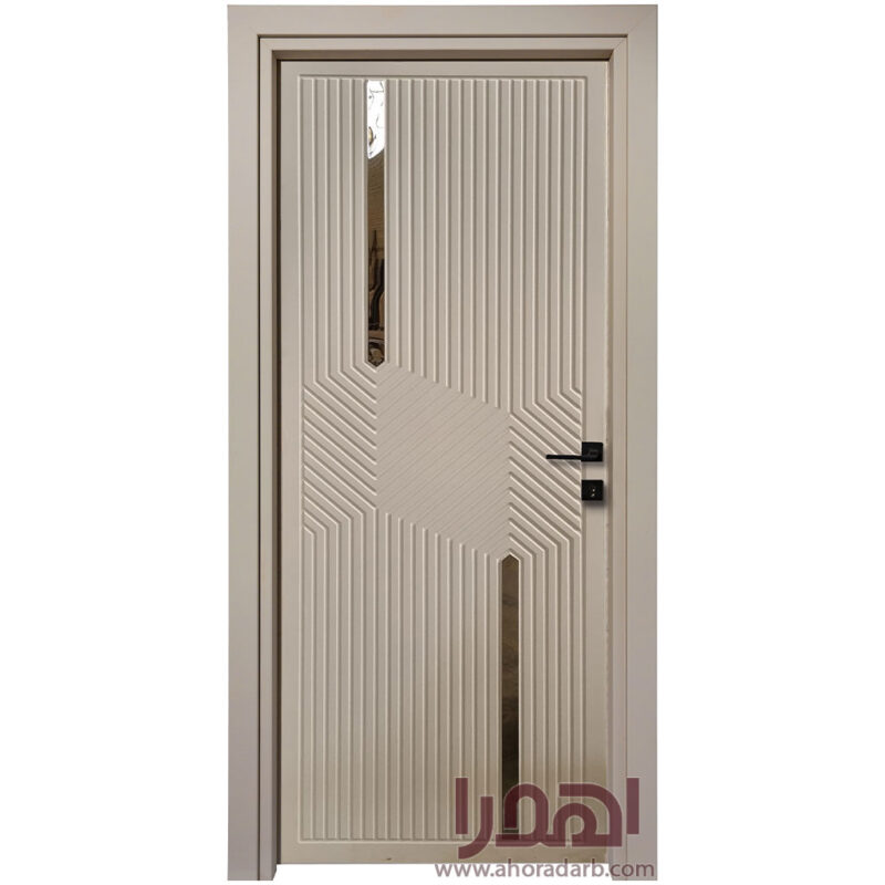 درب اتاق مدرن استیل دودی روکش سوپرمات بژ کد M-4060