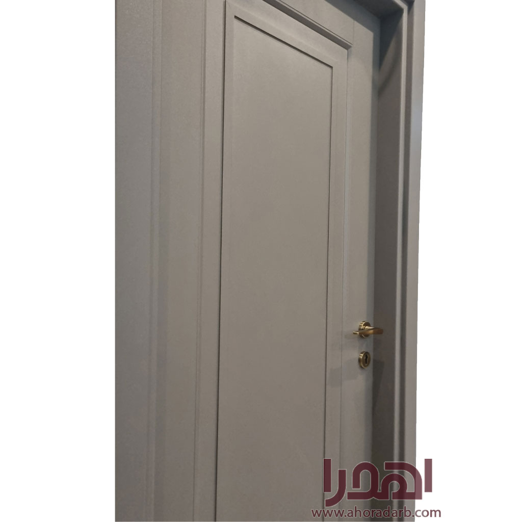 درب اتاق نئوکلاسیک روکش شنی خاکستری کد P-680
